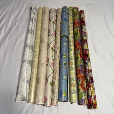 vintage wrapping paper lot 1960’s To 1980’s Era Gift Wrap Flowers Roses Etc.. picture