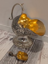 Vintage Silverplate Sugar Scoop Maximalist Kitchen Decor Elegant Shiny picture