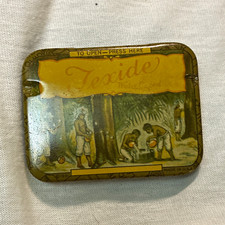 1930s Era Texide Vintage Liquid Latex Condom  Tin Box Green & Yellow picture