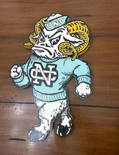 UNC Tar Heels Rameses Ram Old Logo Style Hand Painted Wood Wall Decor picture
