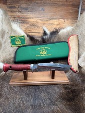 1979 Puma Sea Hunter Knife With Red Handles In Green Puma Pouch picture
