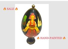 🔥USSR🔥 FABERGE GENUINE 22K GOLD EGG 1960s RUSSIAN PALEKH VASILISA LACQUER picture