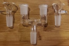 Laboratory Glass recycler 3-in-1 glass adapter 14mm male to 14mm female & 2 Funn picture