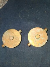2 Vintage Fire Fighting Brass Hose Caps 3 inch picture