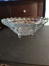 Vintage Fostoria American Pattern, 3 footed serving bowl. 10.5 width picture