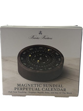Brooks Brothers Magnetic Sundial Perpetual Calendar Wood Desk NIB New Sealed picture