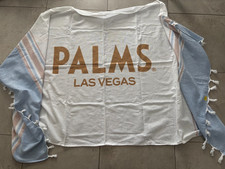 Palms Las Vegas Casino Hotel Pool Beach Towel Cotton Woven Tassel Fringe White picture