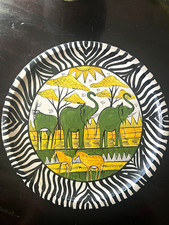 Penzo Zimbabwe African Wildlife Ceramic Collector Plate 13” picture