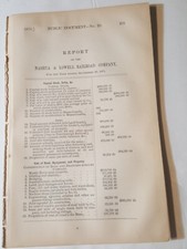 1875 train report NASHUA & LOWELL RAILROAD Mystic River Quarry Massachusetts  picture