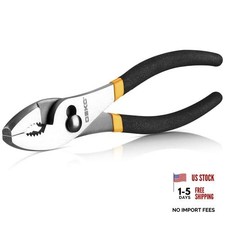 8-inch Slip Joint Pliers with Ergonomic Rubber Grip Handle - Rust 8 Inch picture