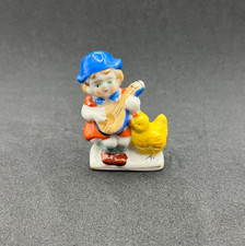 Vintage Occupied Japan Porcelain Boy Playing Mandolin Chicken Figurine picture