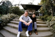 Nottingham Forest manager Brian Clough sits with his son Nigel 1981 Old Photo picture