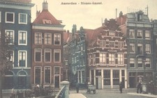 Amsterdam Binnen-Amstel Canal Street Scene Historic Buildings Pedicure Shop 1911 picture