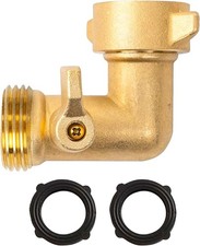 Xiny Tool 90 Degree Garden Hose Adapter with Shut Off Valves, 3 4 Solid Brass picture