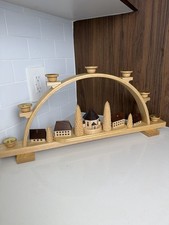 Müller Handmade German Wooden Arch Christmas Village Candle Holder, Large picture