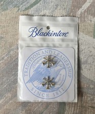 Blackinton J53 Gold Tone 3 Crossed Fire Bugles Collar Brass Insignia Pins - NEW picture