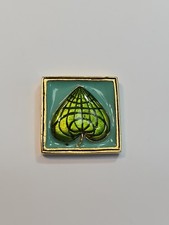 Green Leaf Lapel Pin Shiney Enamel  picture