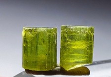 Top Quality Pair Of Apple Green Terminated Tourmaline Crystals From Afghnistan picture