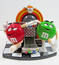 M&M's Rock 'N Roll Cafe Juke Box Red Green Figure MM's Candy Dispenser picture
