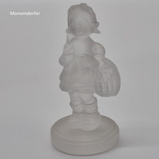 Vintage Goebel Hummel Frosted Crystal Girl with Basket Figurine 1990 Germany picture