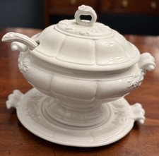 Vintage Red Cliff Ironstone Grape Soup Tureen Set Lid Ladle Underplate Platter picture