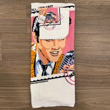 Vintage ‘93 Souvenir USPS “Young Elvis” Stamp Leshner Mills Towel Wascloth #4635 picture