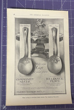 1909 PRINT AD ONEIDA COMMUNITY RELIANCE PLATE SILVER LOUIS XVI WILDWOOD PATTERNS picture