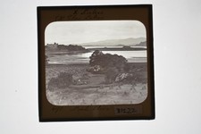 Loch Etive Scotland Landscape Hay Stooks Castle Magic Lantern Slide c1900s picture