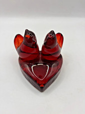 VTG Double Cardinal of Love Art Glass Signed W. WARD 1997 Titan Art Glass picture