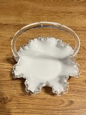 Vintage Fenton Silver Crest White Milk Glass 8
