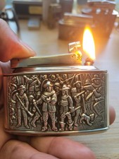 Vintage Myflam Diplomat 3D Embossed West Germany Table Lighter Detail Art Retro picture