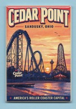 CEDAR POINT SANDUSKY OHIO TRAVEL POSTER *2X3 FRIDGE MAGNET* SOUVENIR COASTERS OH picture