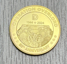 Operation Overlord 80th Anniversary D-Day Gold Plated Challenge Coin 1.5