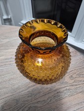 Vintage Amber Hobnail Glass Lamp Shade picture