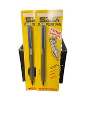 Vintage 1996 Sanford Saga Ball Point Pen Blue Fine Point Refillable 2 Count NOS) picture