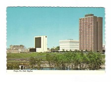 Fargo ND skyline City on the Prairie vintage postcard unposted picture
