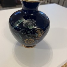 KPM porcelain vase Royal Porzellan Cobalt Blue Vase With Floral Design picture