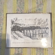 Devils Gate Viaduct Georgetown Loop Framed Collectible Railroad Print picture