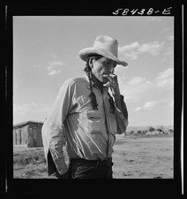 Photo:Lame Deer Montana Cheyenne Indian Man 1941 Smoking Hat Portrait picture