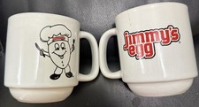 Jimmy’s Egg Restaurant Crestware 2 Mugs Red Letter picture