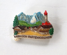 Vintage 1940s Garmisch-Partenkirchen Celluloid Pin Allied Occupation Souvenir picture