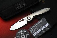 RARE Custom Knife Factory Keanison Bassett - Polished Ti / Polished M398 SN 005 picture