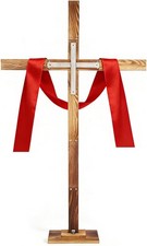 75'' Large Wood Cross Wooden Standing Cross for Yard  Christmas Standing Crosses picture