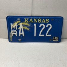 1981 Kansas License Plate Morris County Tag# A 122 Low Number 1988 Sticker picture