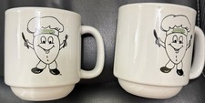 2 Jimmy’s Egg Restaurant Crestware Green Lettering Coffee Mugs picture