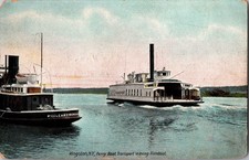 [4M2] Postcard 1910 Kingston New York Ferry Leaving for Rondout picture