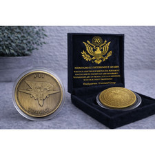 US Navy F-14 Tomcat Challenge Coin United States Navy USN w/ Retirement Award picture