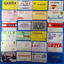 Vintage QSL Cards 24 Nations Mixed Lot Worldwide DX Ham Amateur Radio US Foreign picture