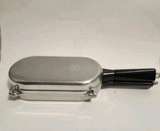 Vintage Miracle Maid Cookware Hinged Folding Cast Aluminum Omelet Fish Pan picture