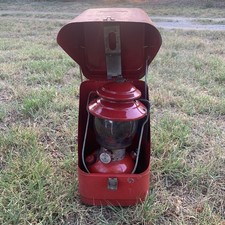 1970s Coleman 200A lantern & original Metal Case With Clean Pyrex Glass picture